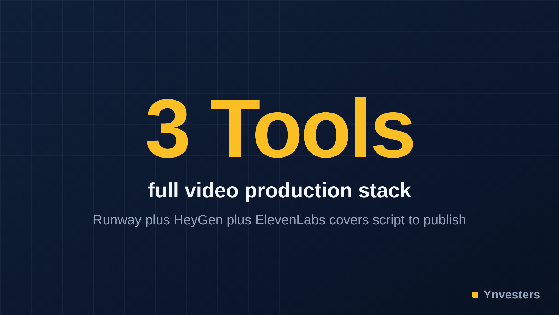 3 Tools — full video production stack