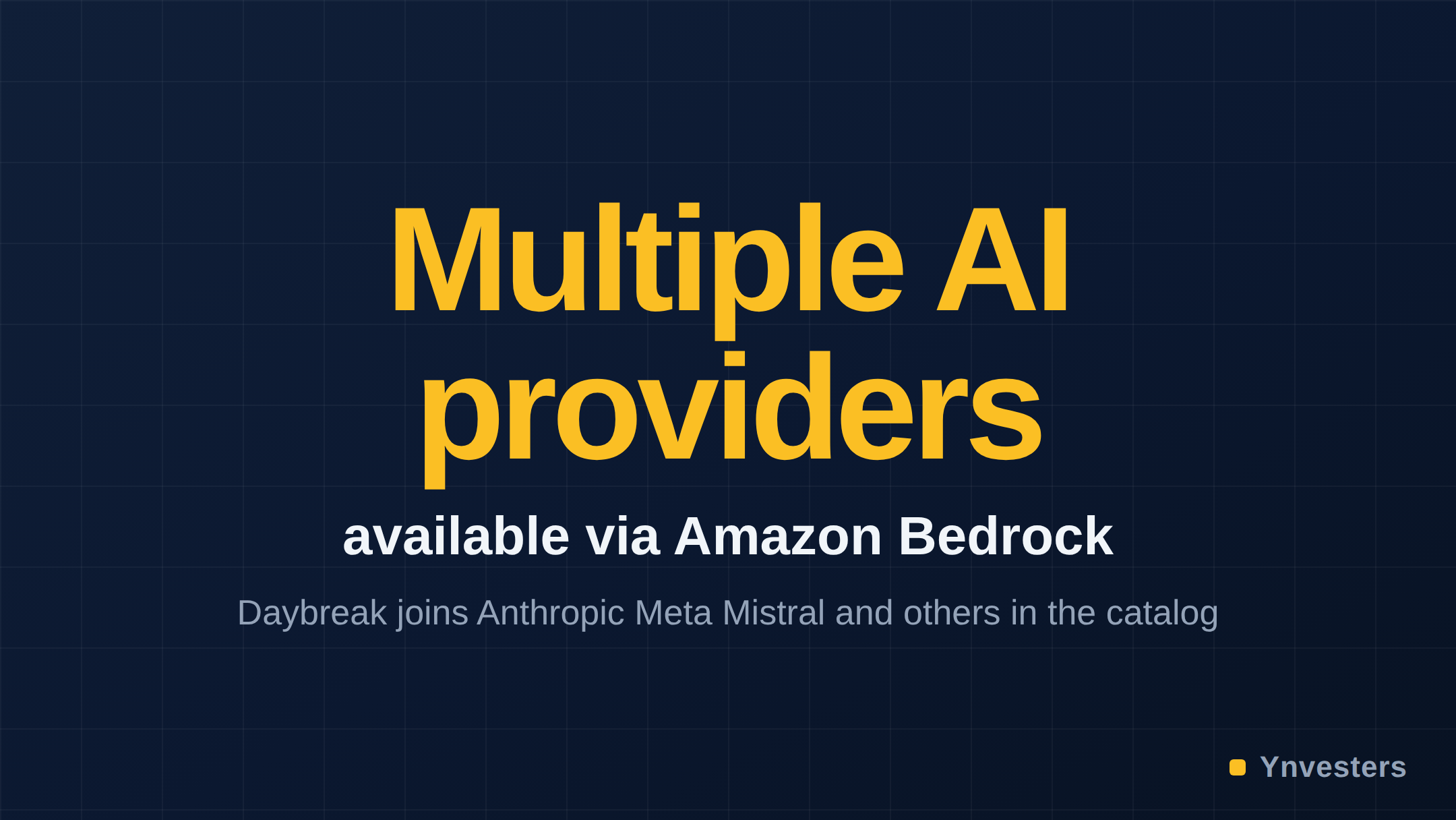 Multiple AI providers — available via Amazon Bedrock