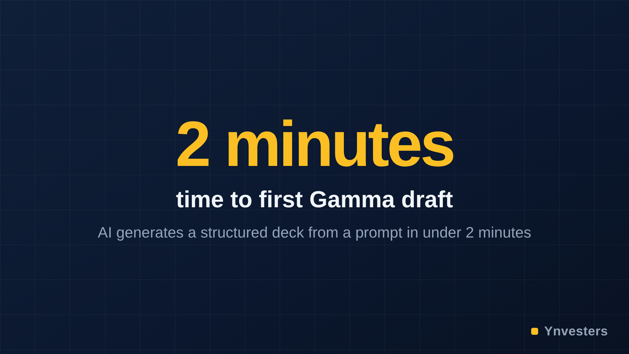 2 minutes — time to first Gamma draft