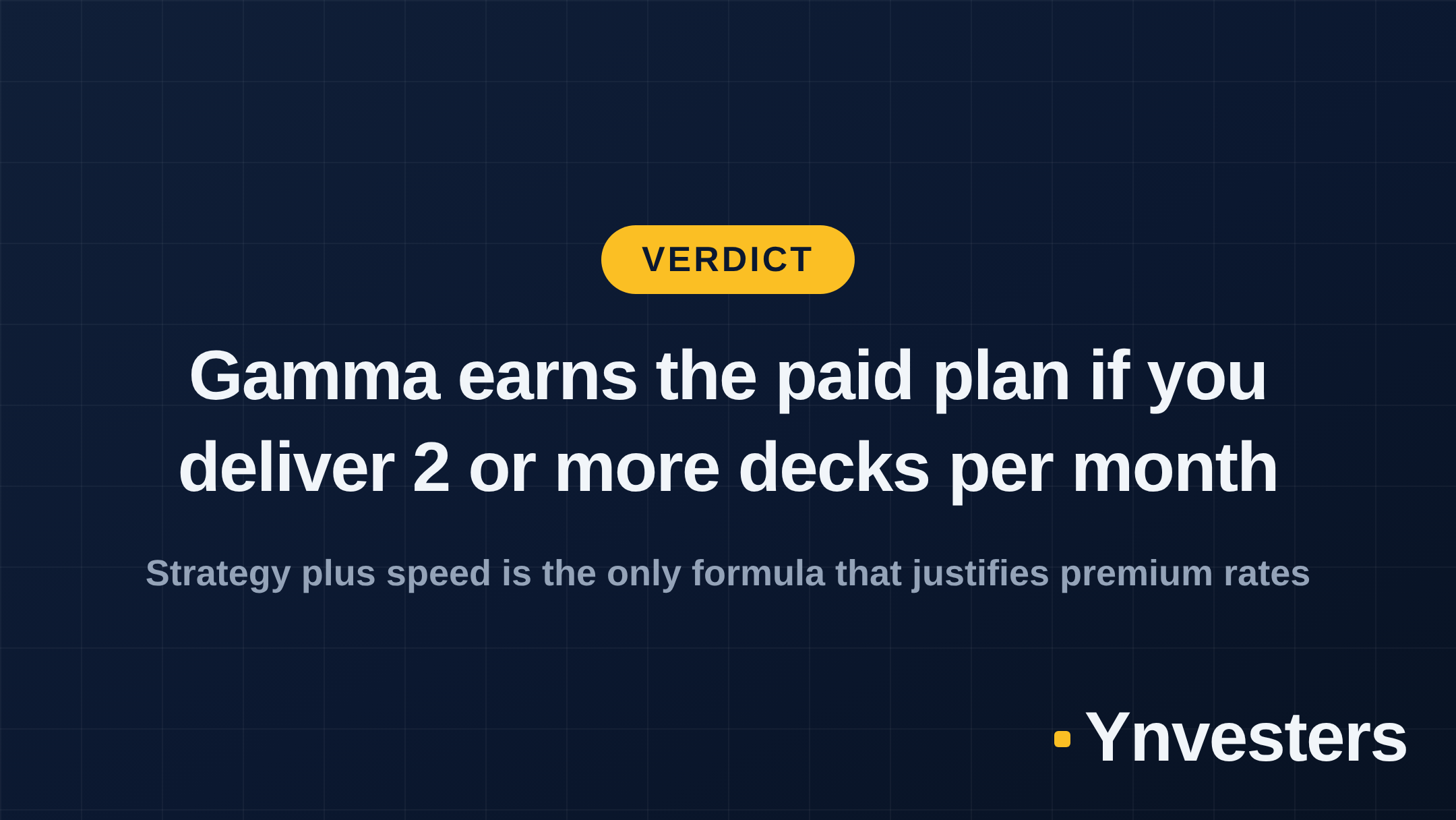 Verdict: Gamma earns the paid plan if you deliver 2 or more decks per month