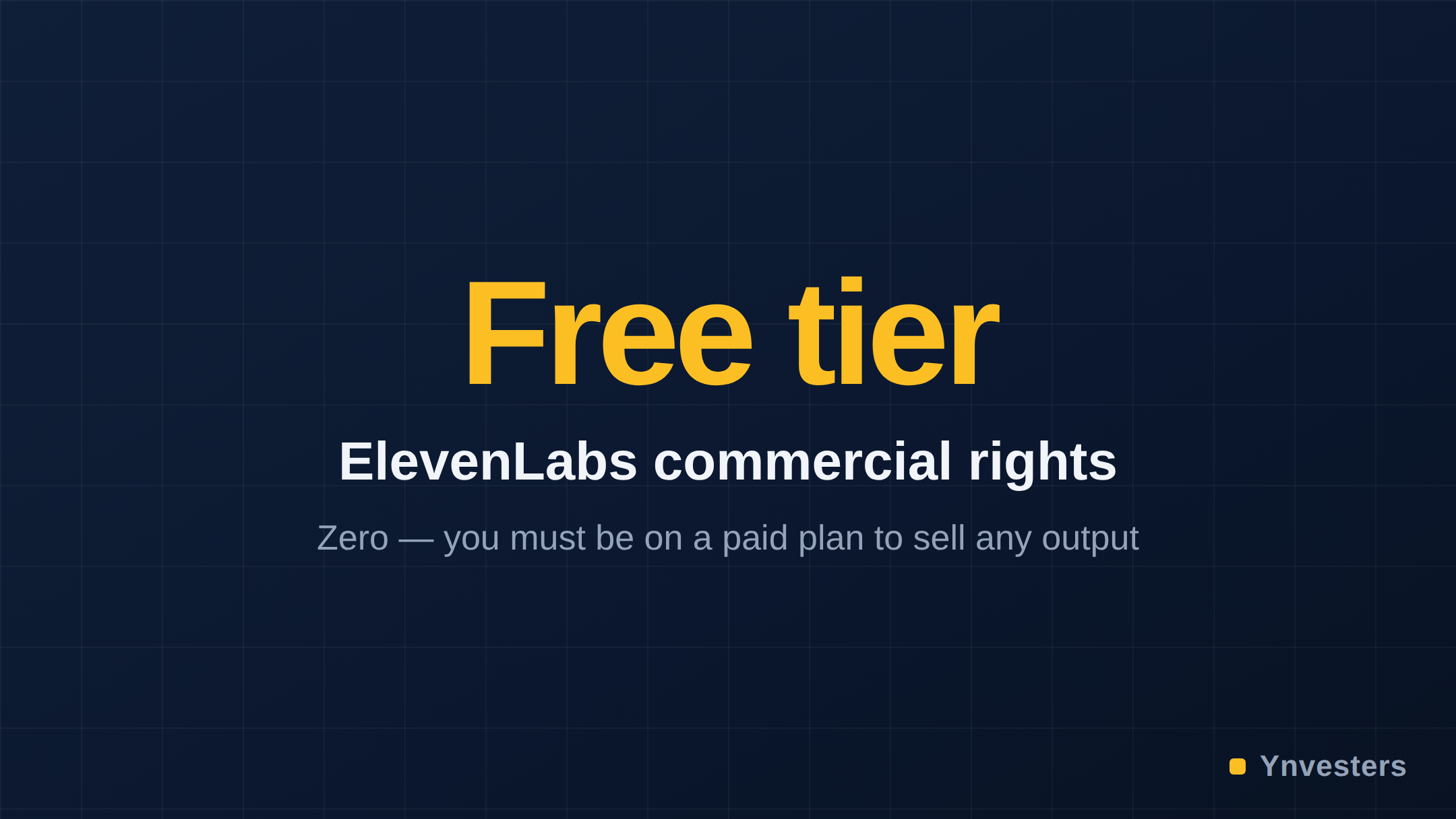 Free tier — ElevenLabs commercial rights
